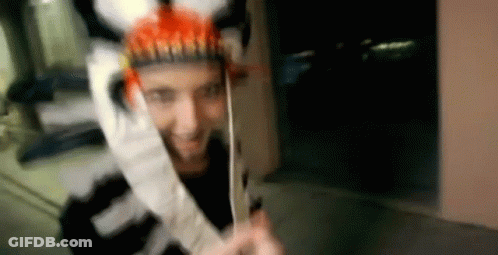Blurry Man In Skeleton Hat GIF