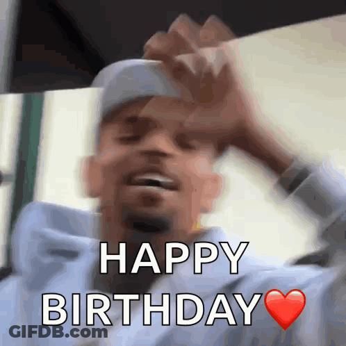 Blurry Man Saying Happy Birthday With Heart GIF