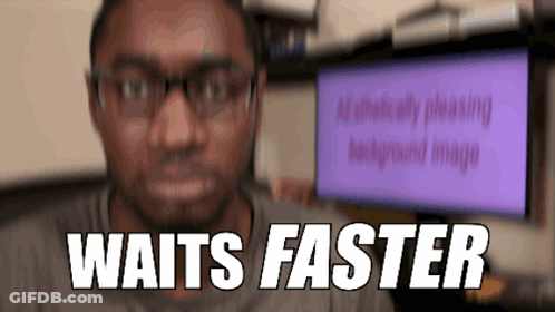 Blurry Man Saying Waits Faster GIF