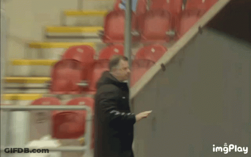 Blurry Man Walking In Stadium With Imgplay GIF