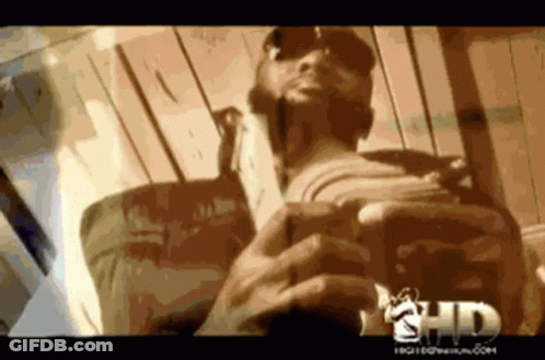 Blurry Man With HD Text GIF
