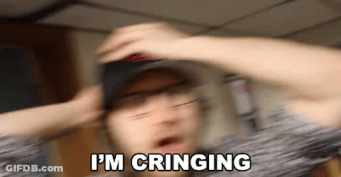 Blurry Man With I'm Cringing Text GIF