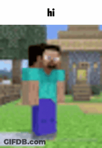 Blurry Minecraft Character On Grass GIF