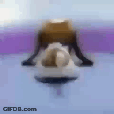 Blurry Person Doing Yoga Pose On Purple GIF