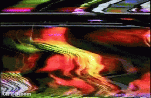 Blurry Person Face Red Yellow Background GIF