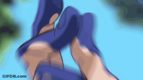 Blurry Person Feet In Blue Shoes GIF