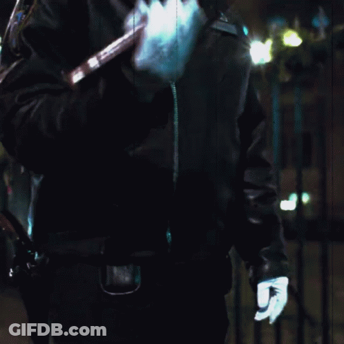 Blurry Person Holding Railing At Night GIF