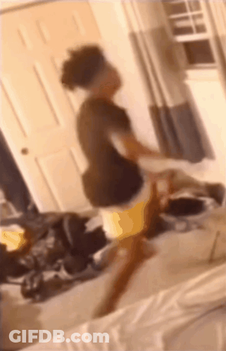 Blurry Person In Messy Room GIF