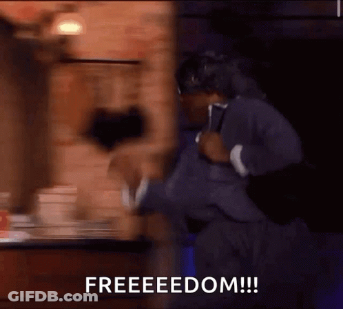 Blurry Person Running Freeeedom GIF