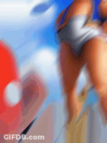 Blurry Person's Butt With Red Object GIF