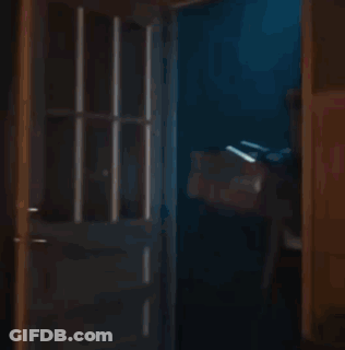 Blurry Person Walking Through Doorway GIF