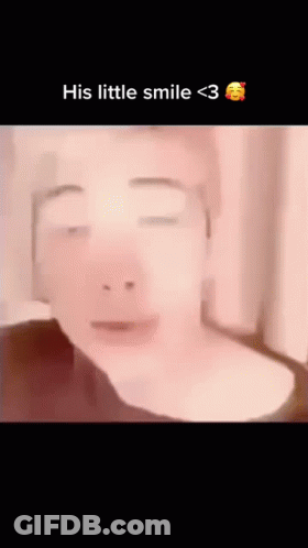 Blurry Person With Text His Little Smile <3 GIF