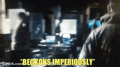Blurry Room With Beckons Imperiously In Yellow GIF