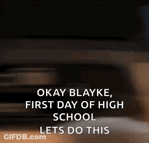 Blurry School Bus With Okay Blayke First Day Of High School Lets Do This GIF