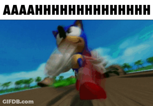 Blurry Sonic The Hedgehog Saying Aaah GIF