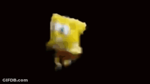 Blurry SpongeBob SquarePants On Black Background GIF