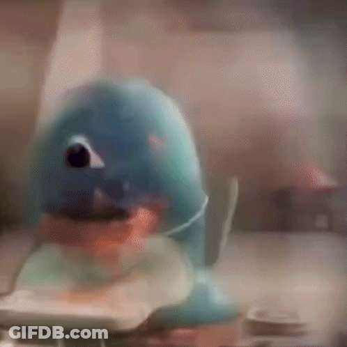 Blurry Stuffed Animal With Face Mask GIF