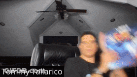 Blurry Tommy Tallarico With Ceiling Fan GIF