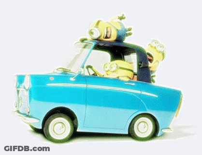 Blurry Toy Car With Bee On Top GIF