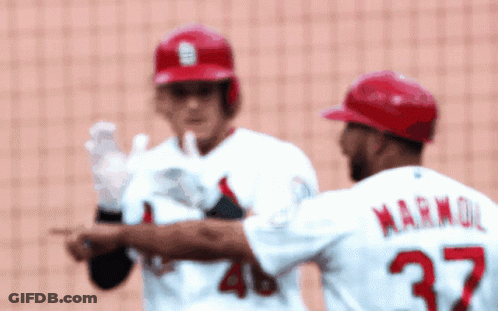 Blurry Two Baseball Players Number 37 GIF