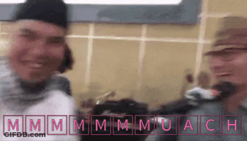Blurry Two People Saying Mmmmmuach GIF