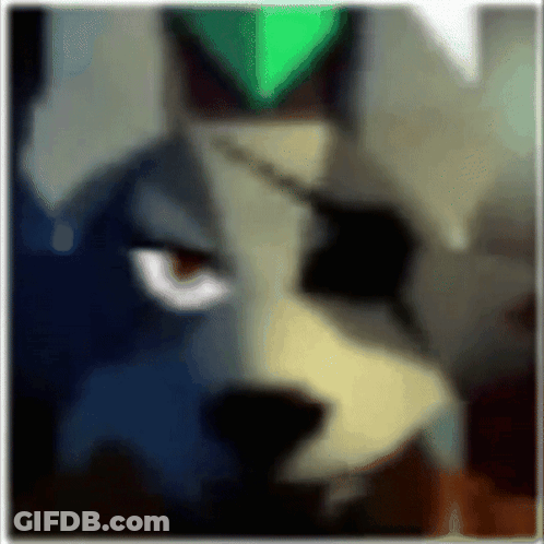 Blurry Wolf Face With Green Triangle GIF