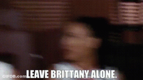 Blurry Woman Saying Leave Brittany Alone GIF