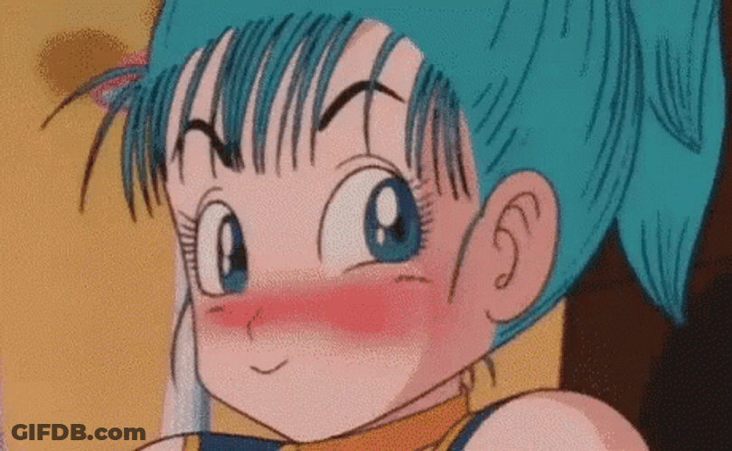 Blushed Bulma Winking Heart GIF