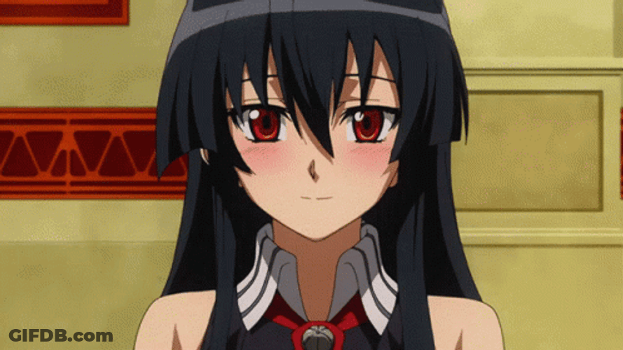 Blushing Akame While Smiling GIF