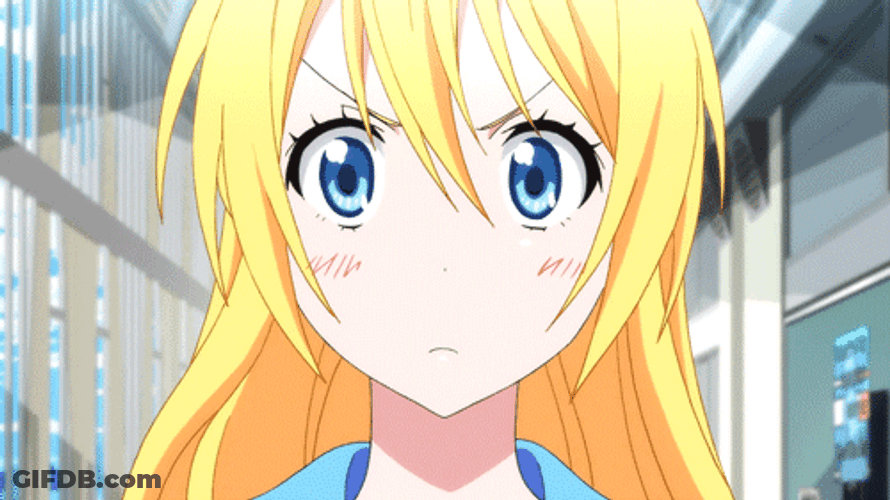 Blushing Chitoge Kirisaki Nisekoi GIF
