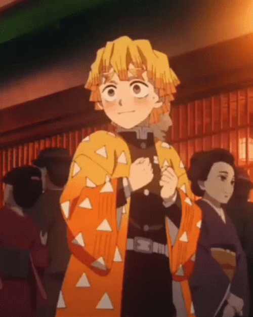 Blushing Demon Slayer Zenitsu GIF