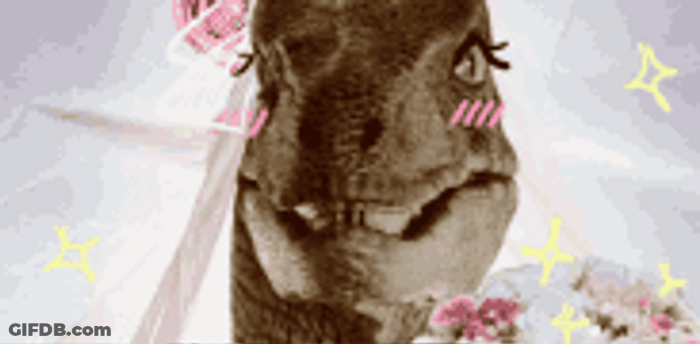 Blushing Dinosaur GIF