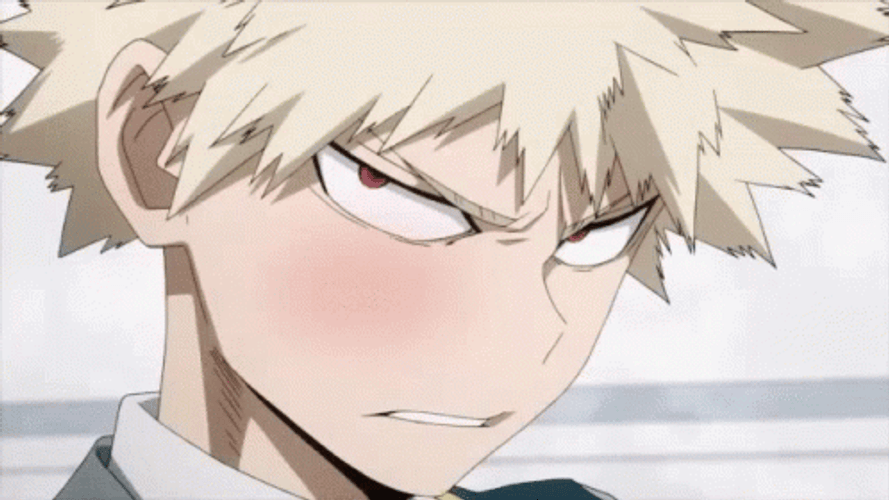 Blushing Embarrassed Bakugou GIF