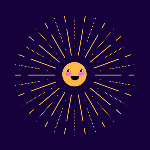 Blushing Emoji Sparklers GIF