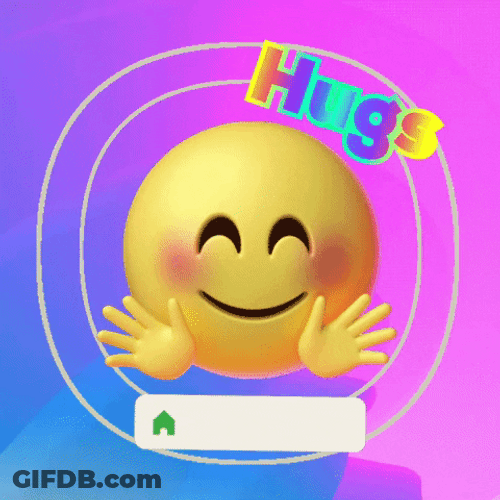 Blushing Hug Emoji Sticker GIF