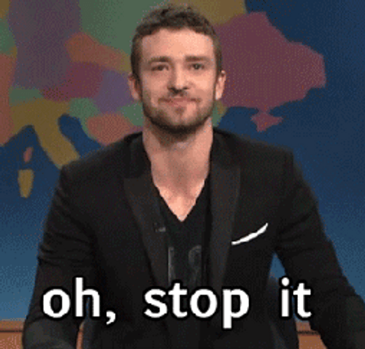 Blushing Justin Timberlake GIF