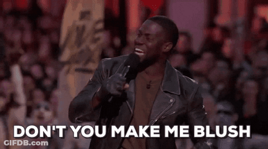 Blushing Kevin Hart GIF