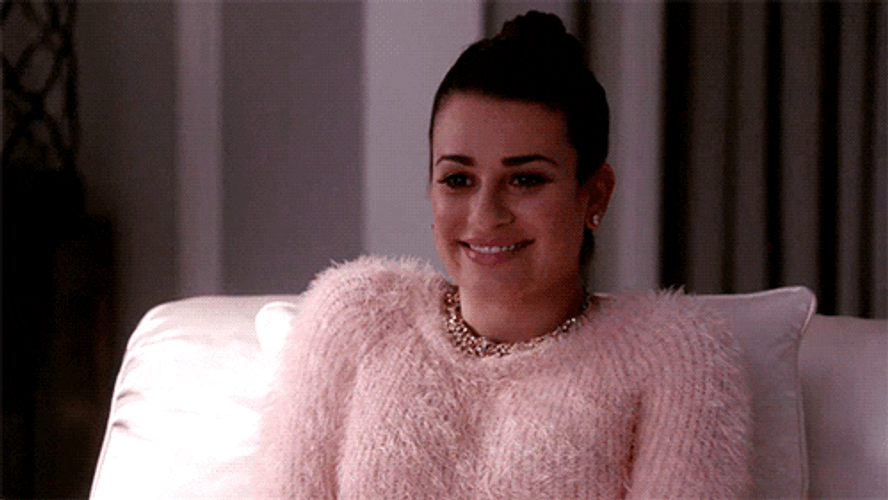 Blushing Lea Michele GIF