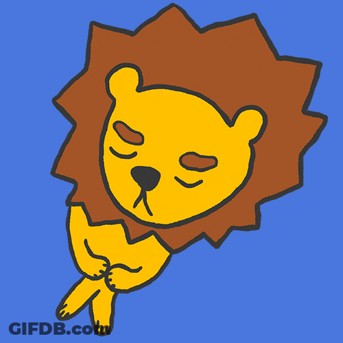 Blushing Lion Sticker GIF