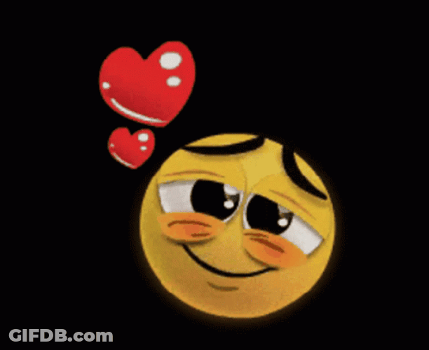 Blushing Love Emoji Flying GIF