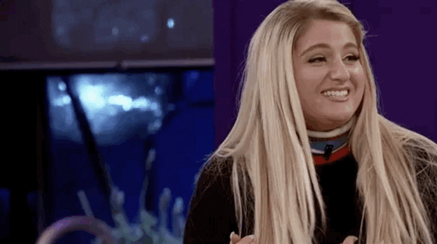 Blushing Meghan Trainor GIF