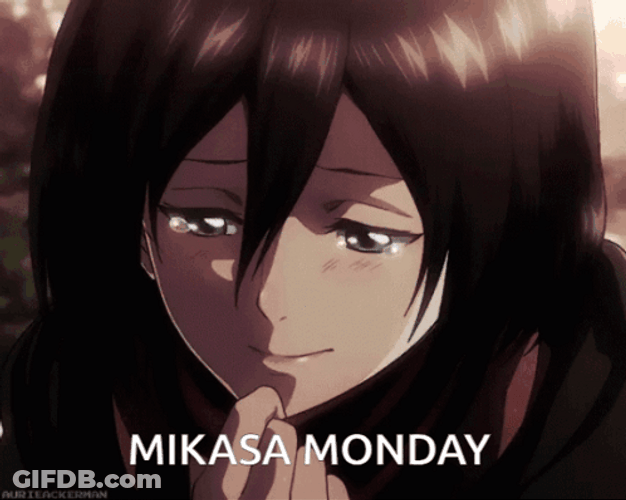 Blushing Mikasa Monday GIF