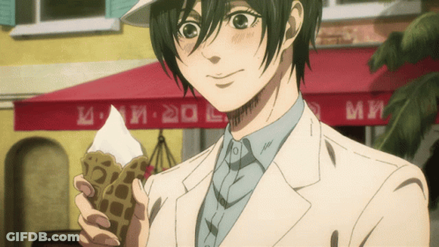 Blushing Mikasa With Ice Cream GIF