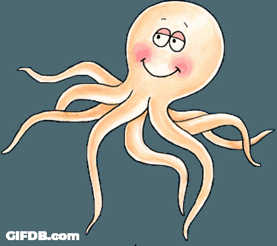 Blushing Octopus Cute Cartoon GIF