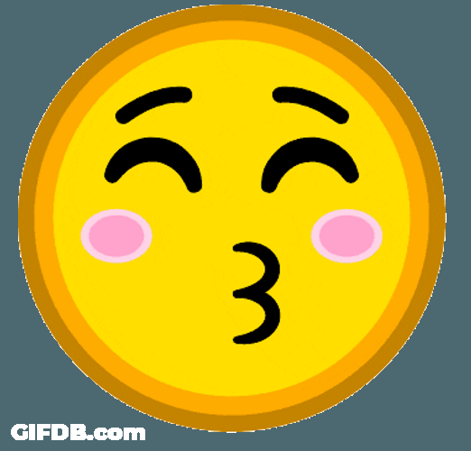 Blushing Pink Kiss Emoji GIF