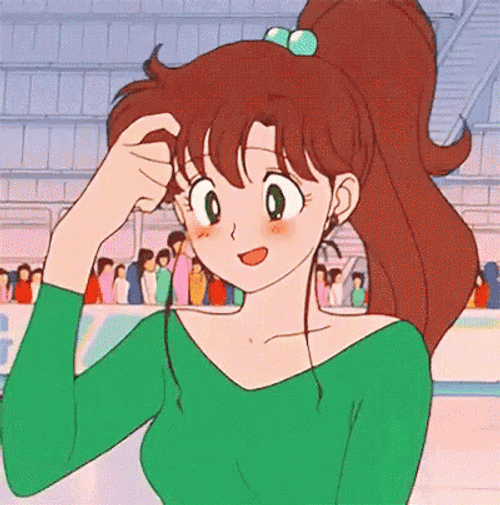 Blushing Sailor Jupiter Head Scratching GIF