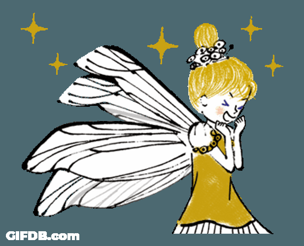 Blushing Yellow Fairy Sketch GIF