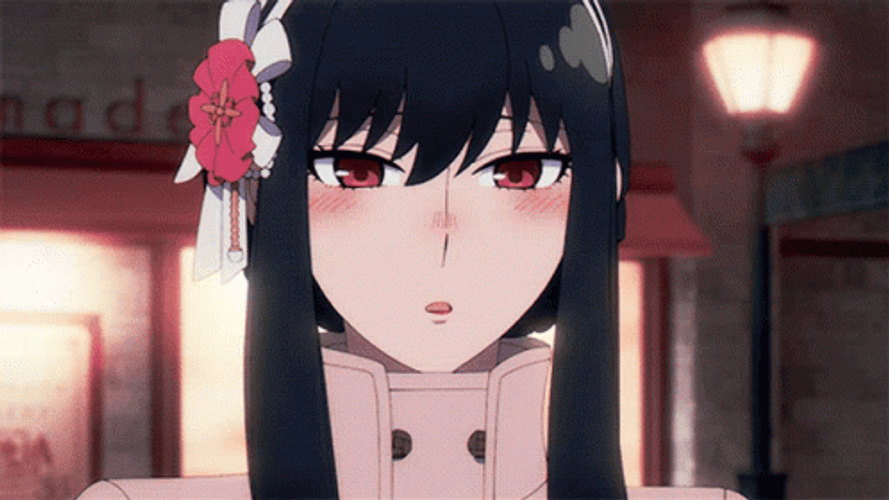 Blushing Yor Spy X Family Hair Waving GIF