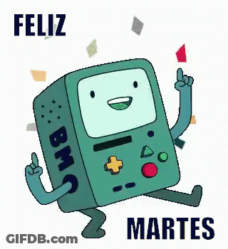 BMO Adventure Time Pointing Up Feliz Martes GIF