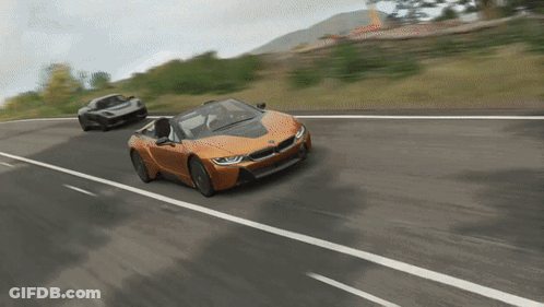 BMW I8 Driving Down Road GIF